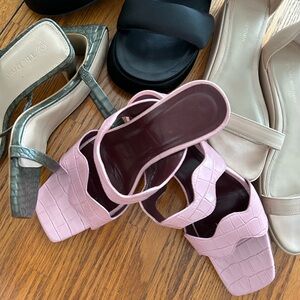 STAUD wavy pink crock mules size 7.5